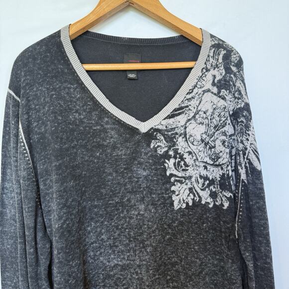 J Ferrar Mens Lightweight Fleur De Lis Sweater Size XL Cotton Preppy Grunge Ligh - Picture 3 of 11